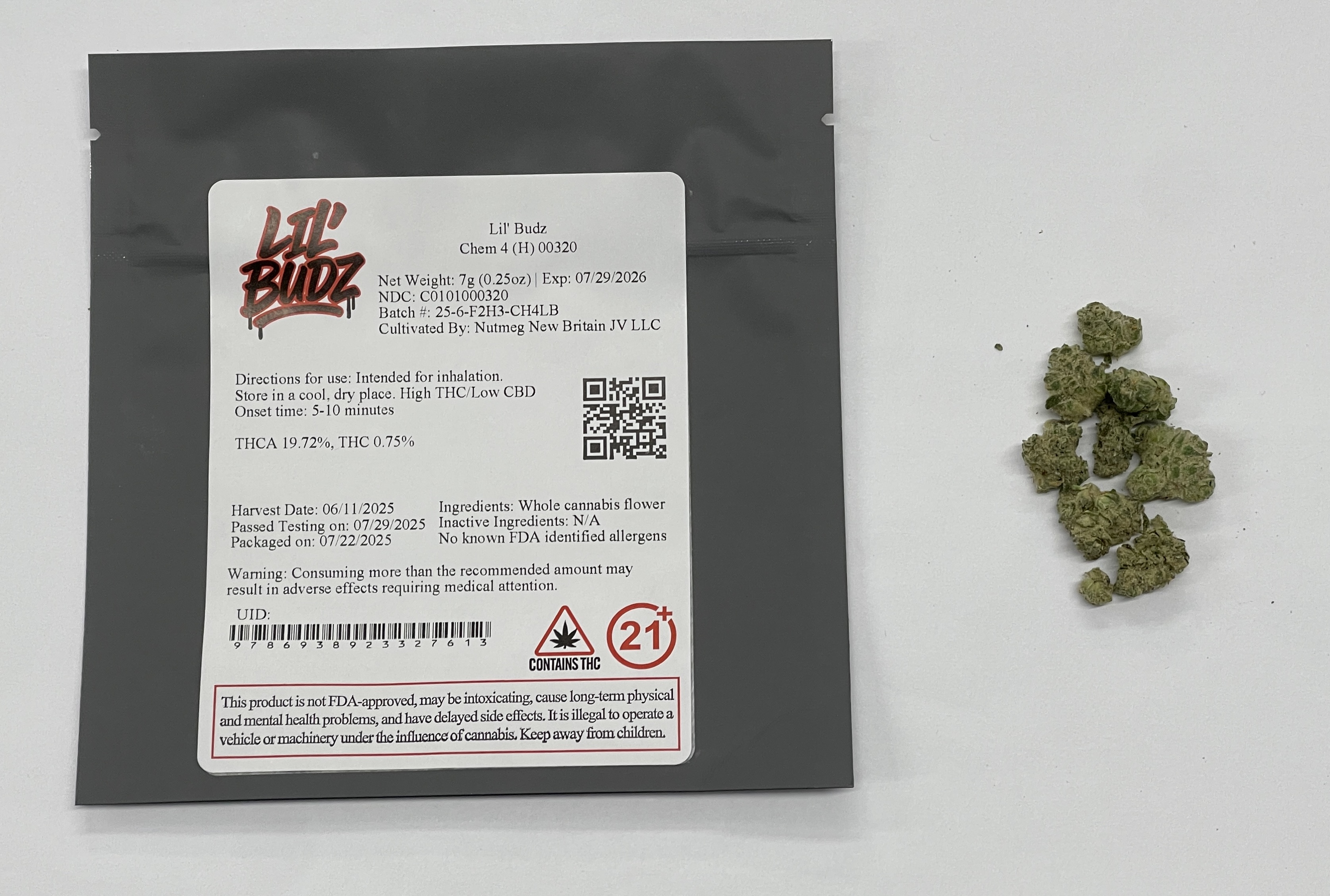 Photograph of product: Chem 4 Lil' Budz | 7g Flower (H) | 00320 | Brix