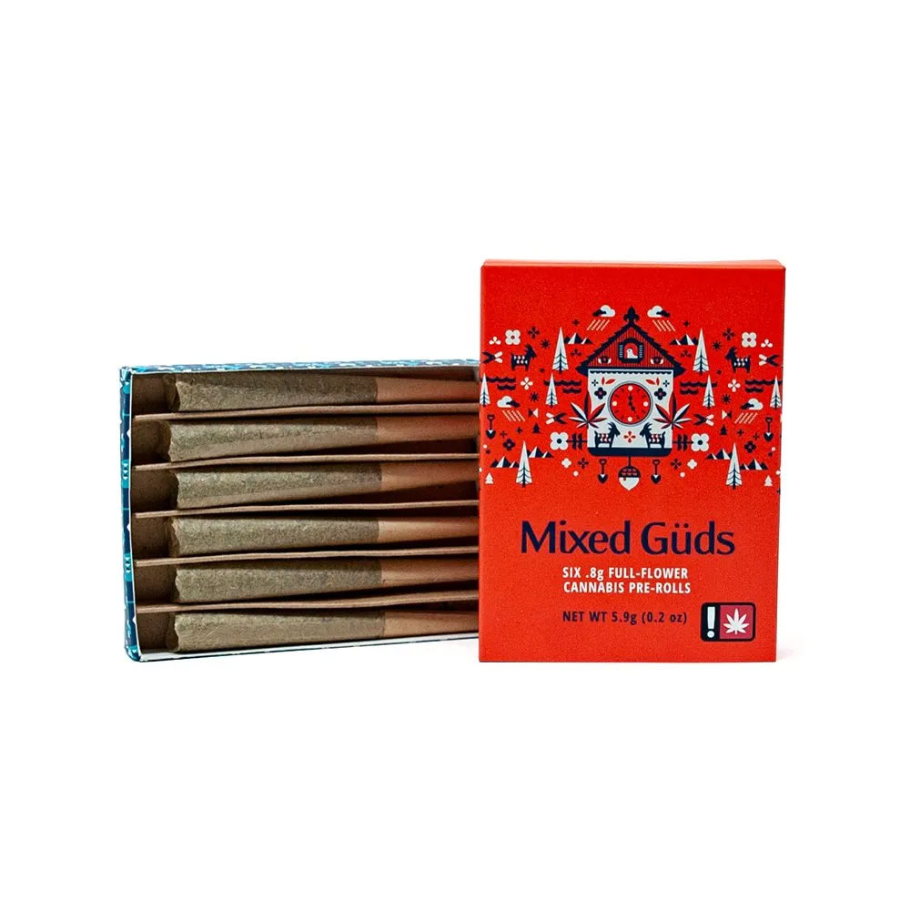 Photograph of product: Gud Gardens - MIXED GUDS: VICE CITY/WHITE TIGER/WHITE SPUR - Preroll Pack - (4.8g) - H