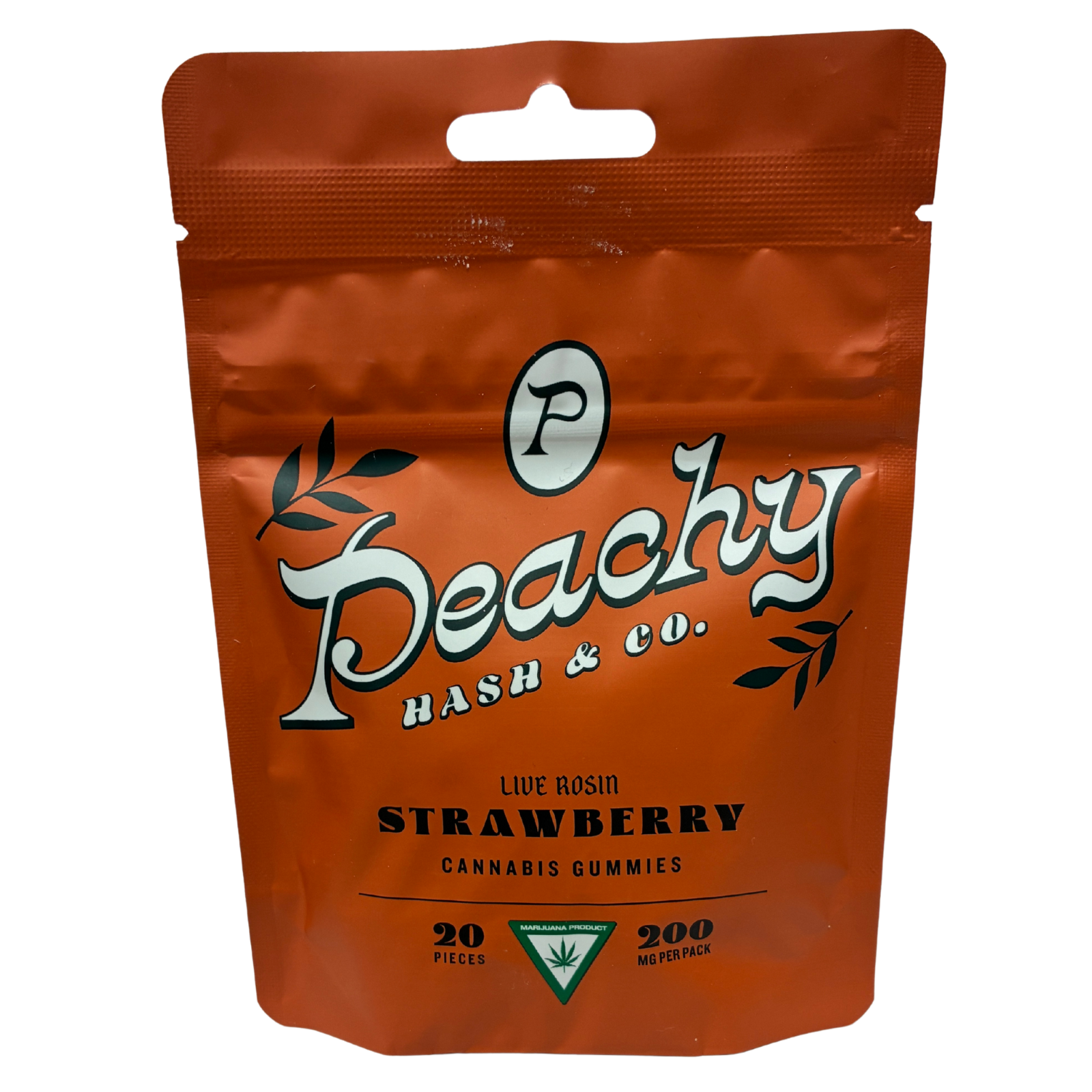 Photograph of product: Peachy au chocolat Co | Strawberry | 200mg Live Rosin Gummies