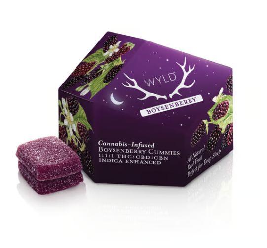 Photograph of product: WYLD | Boysenberry 1:1:1 TH-oui:CBD:CBN Gummies | 10pk 100mg
