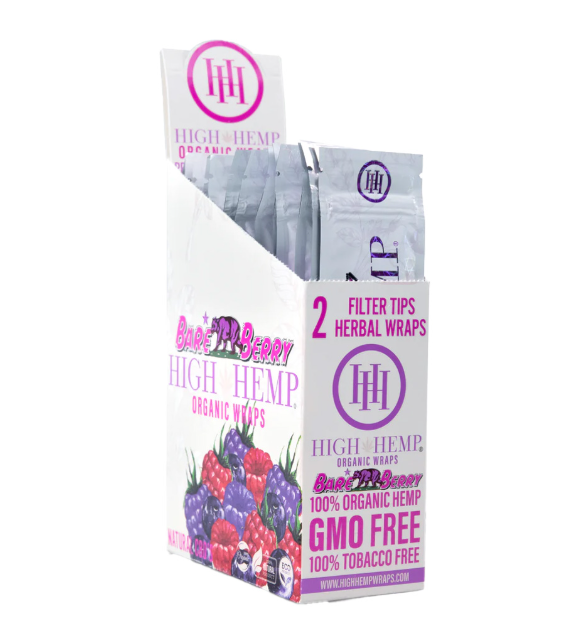 Photograph of product: High Hemp Bare Berry Organic Wraps Vegan 2 Tip 2 Wrap