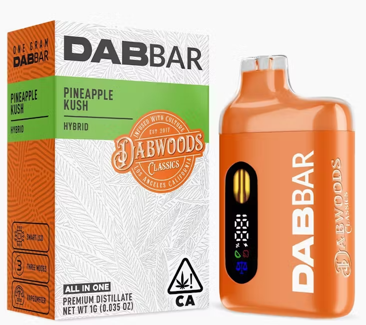 Photograph of product: Dabwoods Dab Bar Pineapple Kush Hybrid AIO 1g