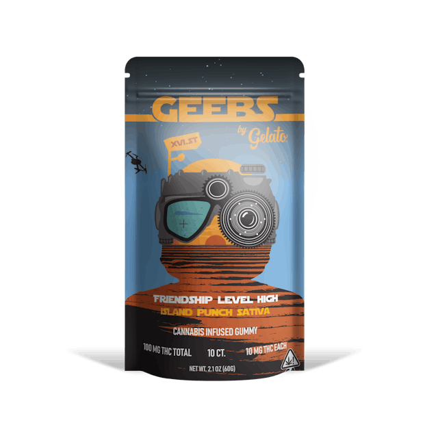 Photograph of product: GEEBS Island Punch Gummies 100mg - Sales Floor