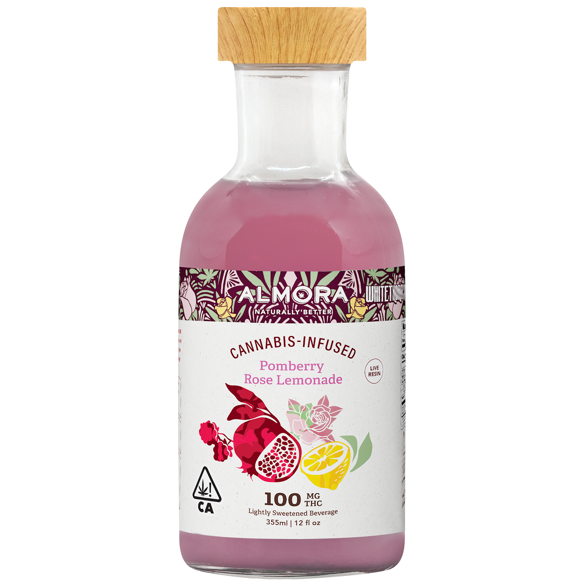 Photograph of product: Almora | Live Resin | Pomberry Rose Lemonade - White Thorn Rose | 12oz | 100mg