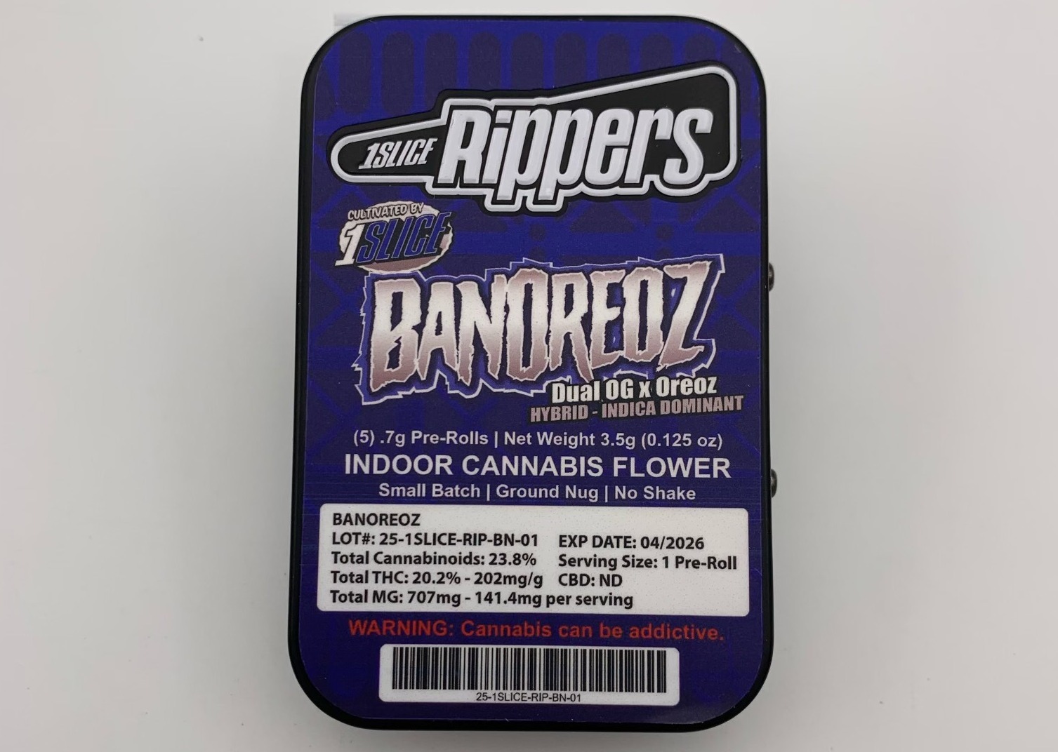 Photograph of product: 1Slice Rippers Banoreoz 5 Pack 3.5g
