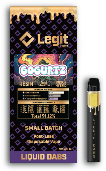 Photograph of product: Gogurtz | Post-Less Disposable | Cured Resin | Legit Labs