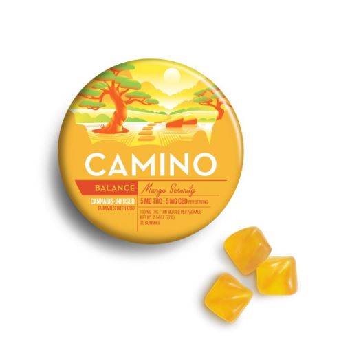 Photograph of product: 5mg 1:1 Mango Serenity Gummies 20pk
