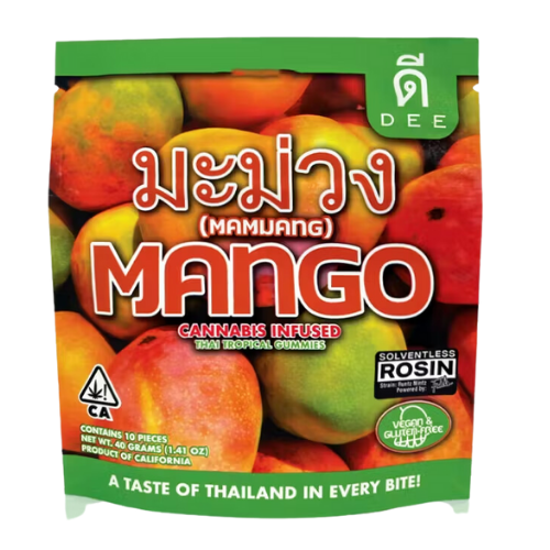 Photograph of product: Dee Thai | Mango Gummies 100mg   100 Mg   10 Pack