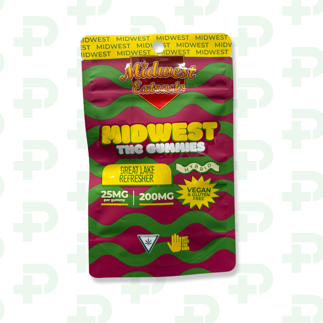 Photograph of product: Midwest Extracts 200mg Gummies - Hybrid - Great Lake Refresher