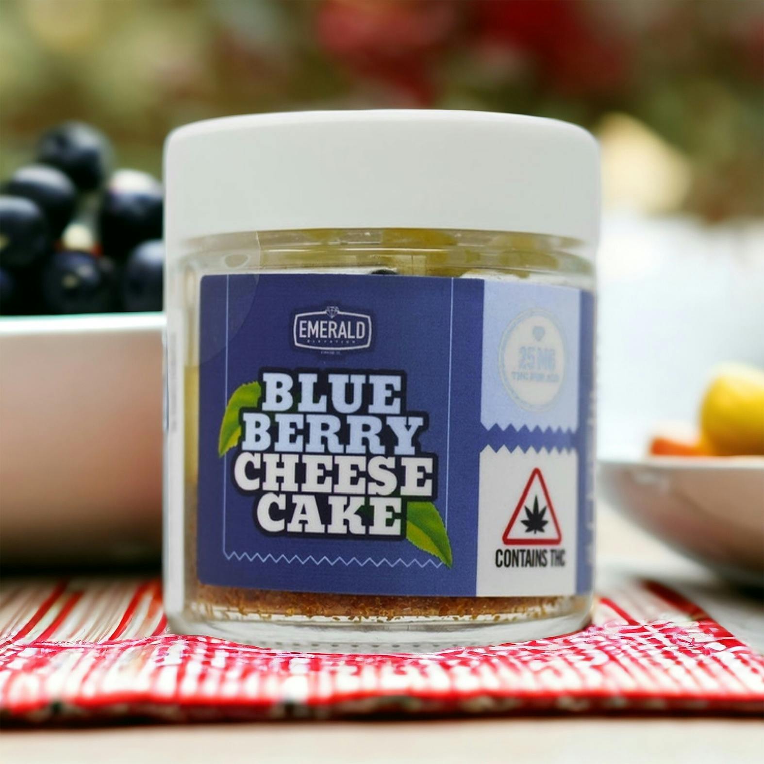 Photograph of product: Emerald Elevation: 25mg RSO Mini Blueberry Cheesecake