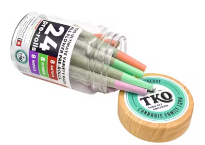 Photograph of product: TKO Guava Juice, Bacio Gelato, Gushmintz 24pk Pre-Rolls .75g