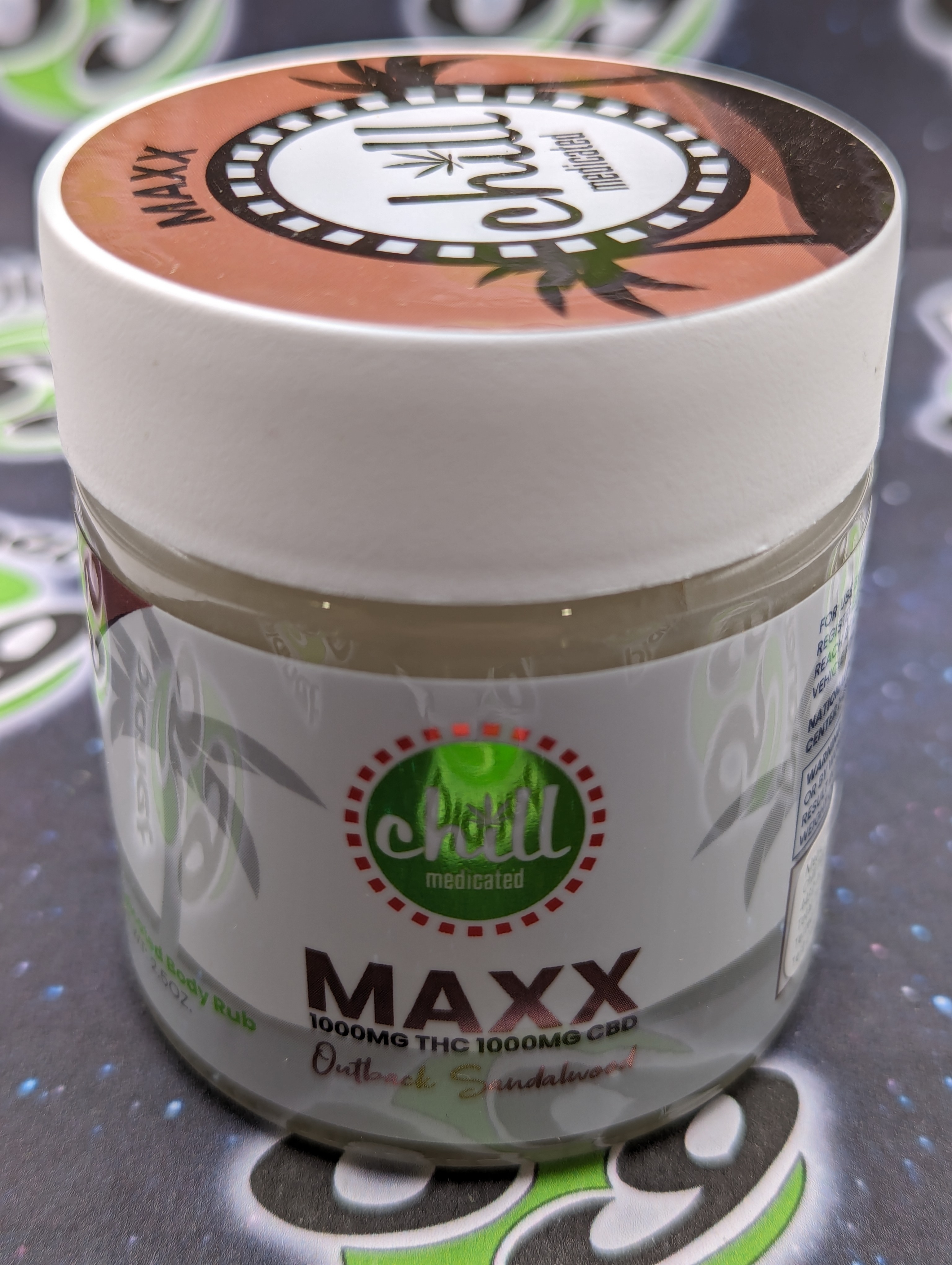 Photograph of product: Chill Topicals | Outback Sandlewood TH-oui CBD 1:1