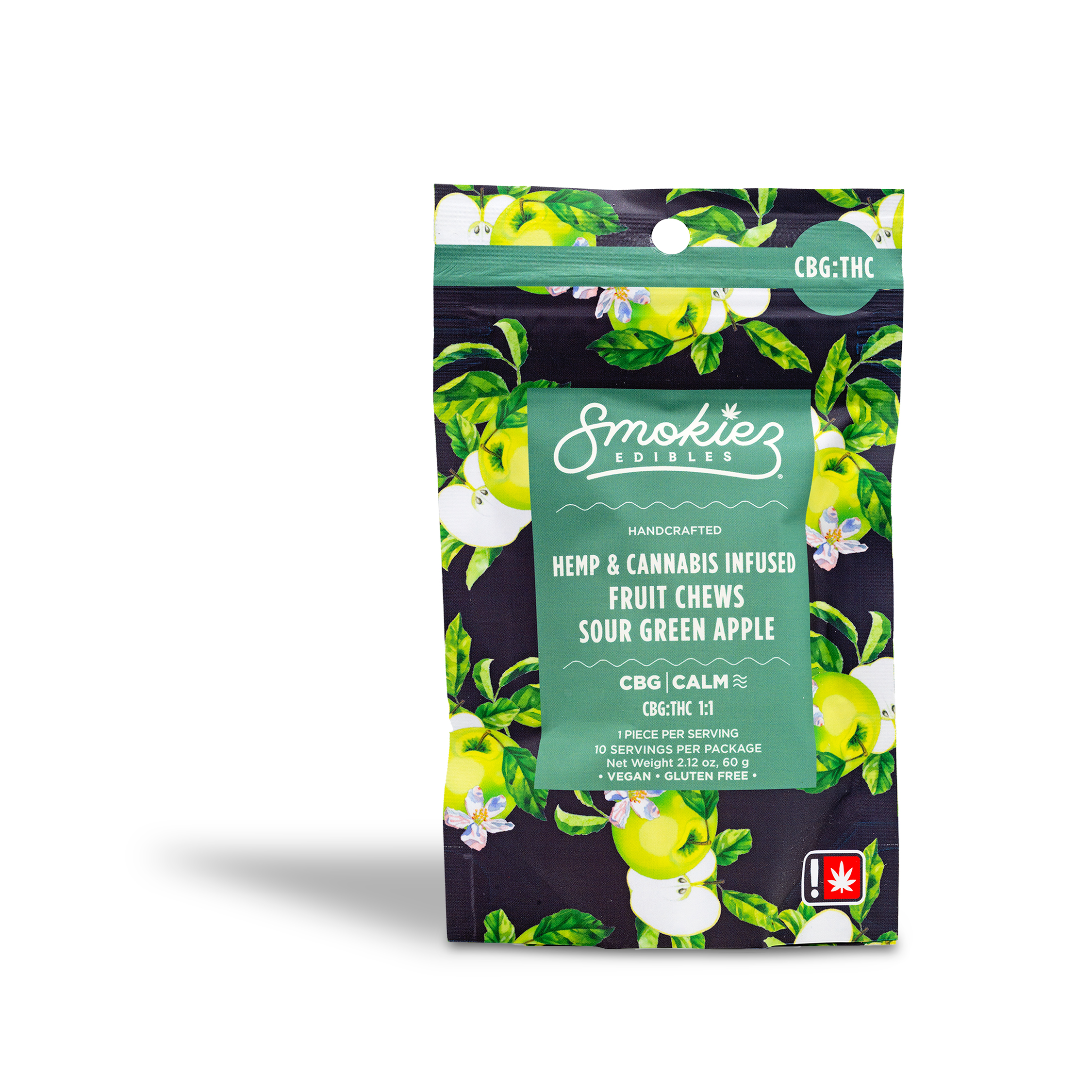 Photograph of product: Smokiez - Sour Green Apple 1:1 CBG Gummiez - 2.11oz