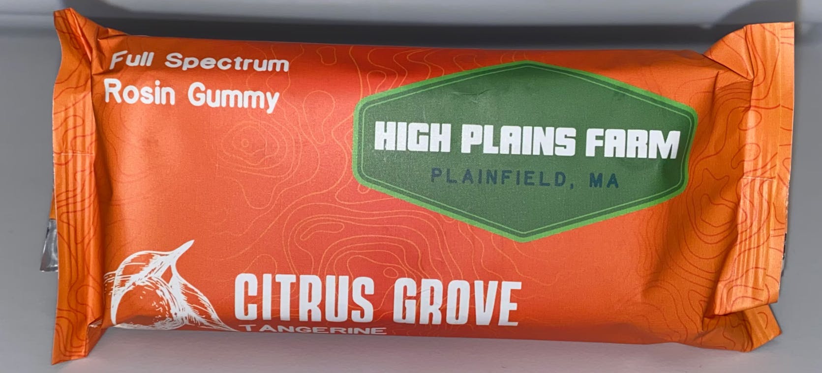 Photograph of product: High Plain Farms: Citrus Grove - 100mg au chocolat Rosin Gummies - 