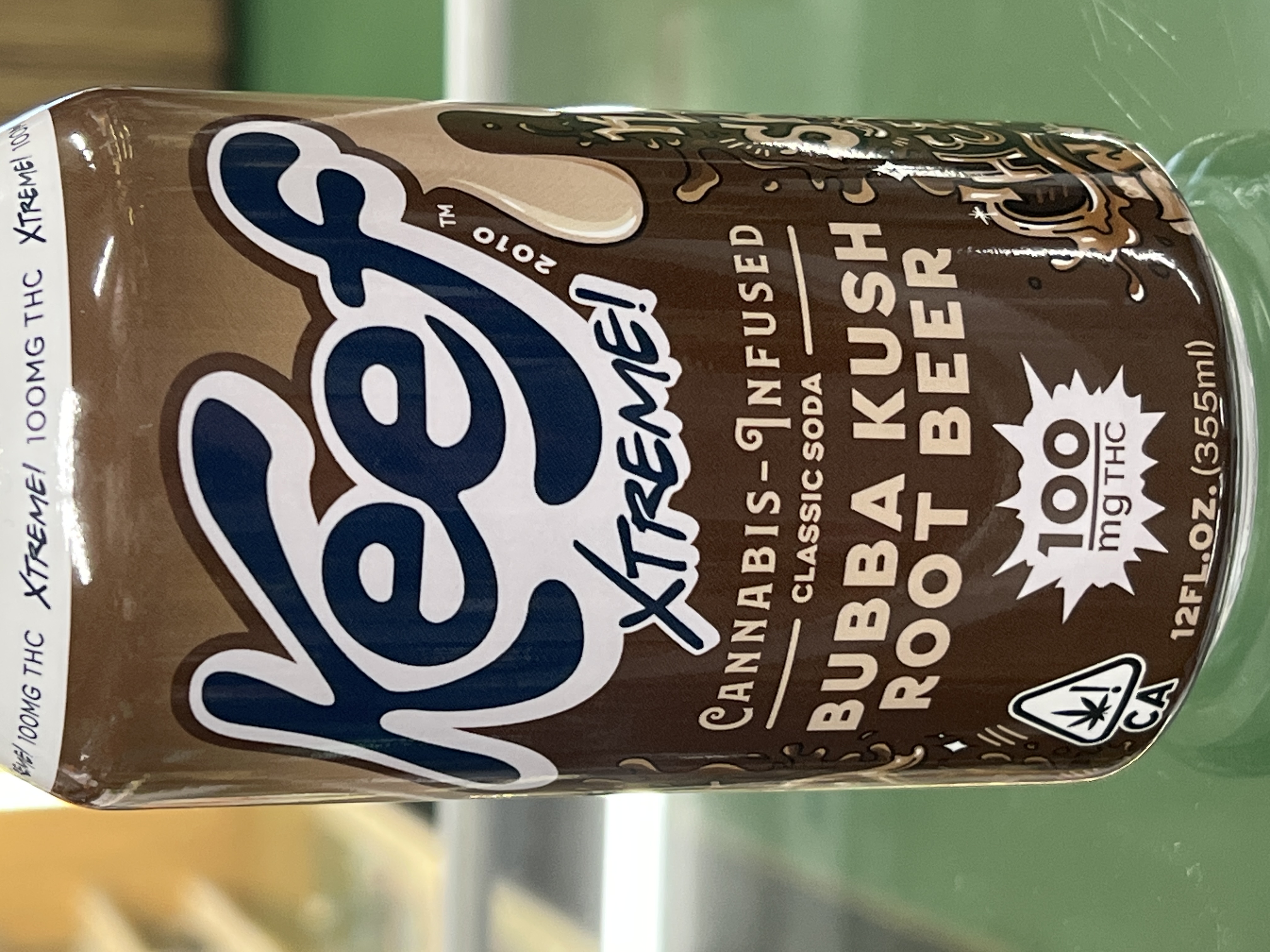 Photograph of product: Keef - 100mg Bubba Kush Root Beer Xtreme Classic Soda 12oz
