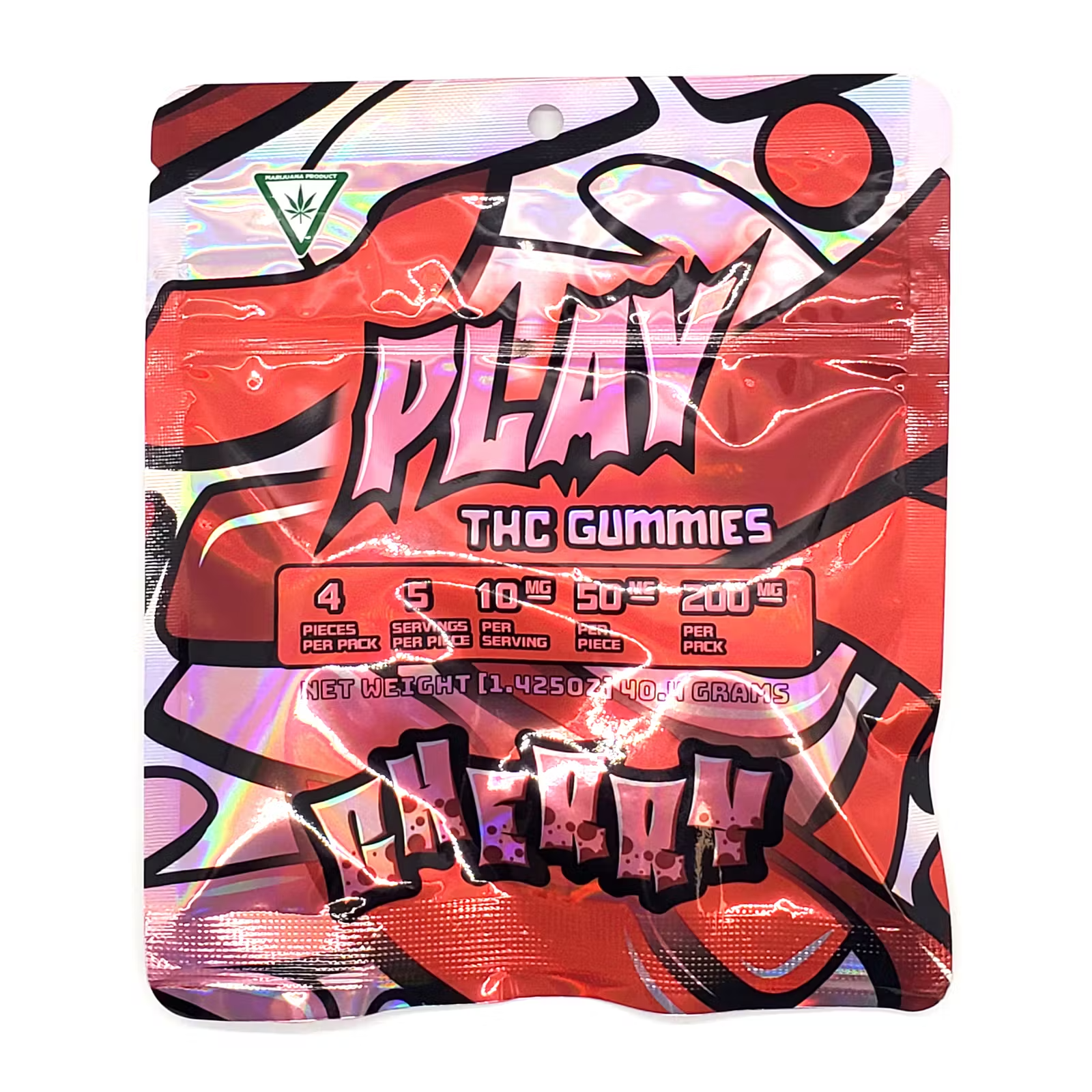 Photograph of product: PLAY | CHERRY | GUMMIES | 200MG