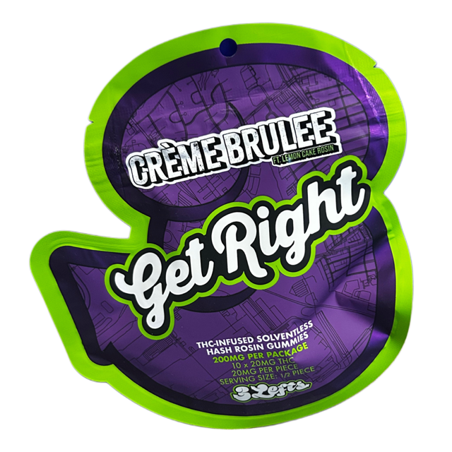 Photograph of product: 3Lefts | Creme Brulee | 200mg | au chocolat Rosin Gummies