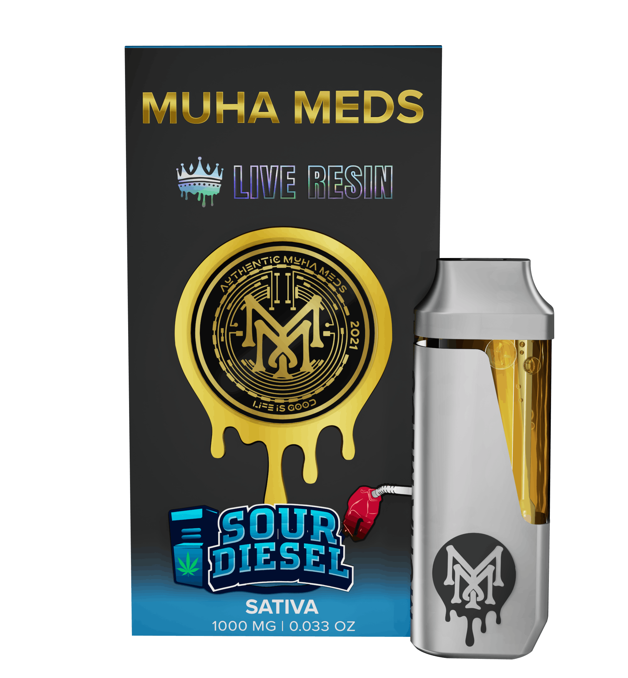 Photograph of product: Muhameds: Sour Diesel 1G Live Resin Disposable