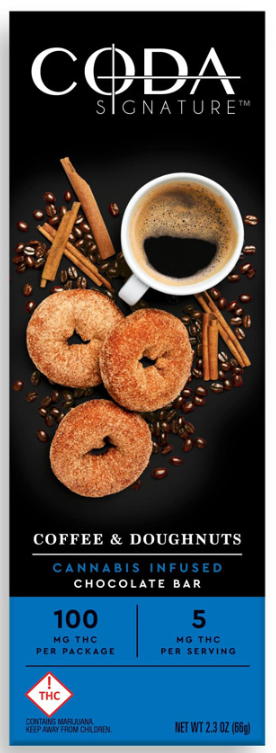 Photograph of product: Coda - Chocolate - Coffee & Donuts - 100mg
