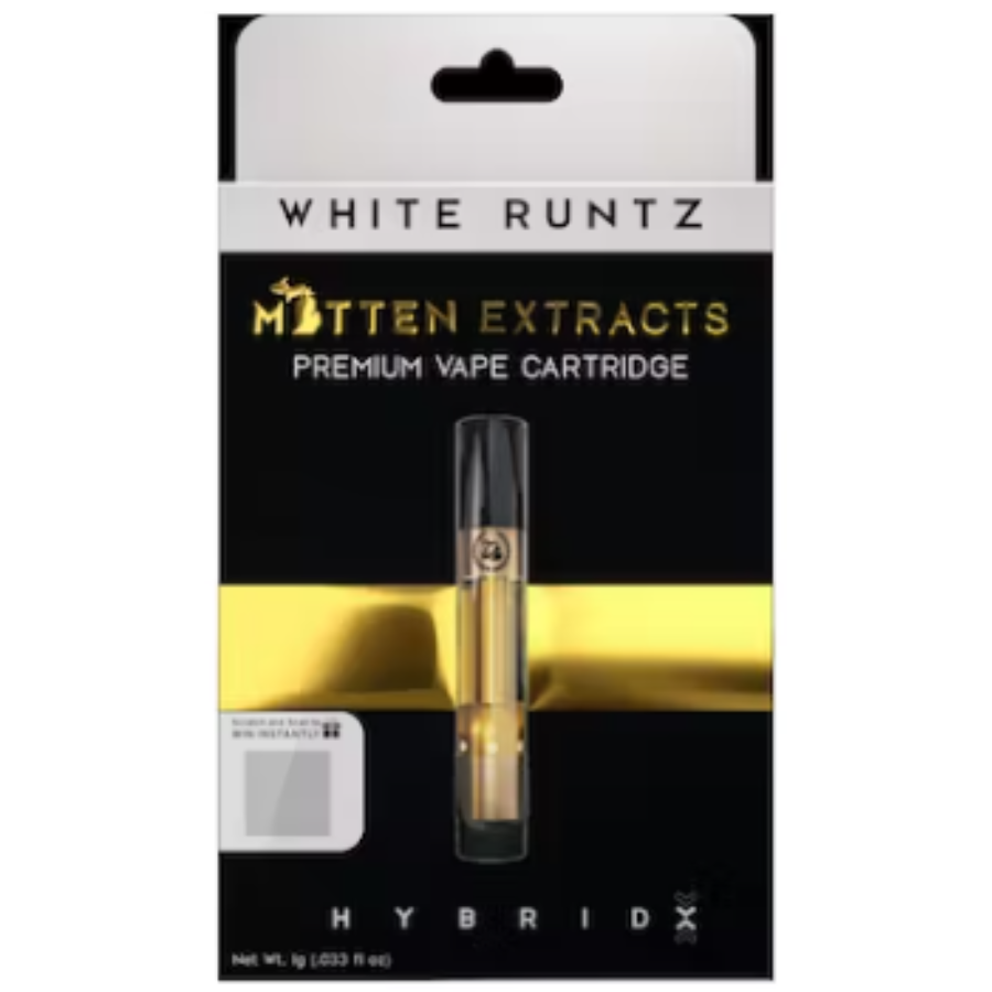 Photograph of product: Mitten Extracts - 1g Cart - White Runtz Hybrid