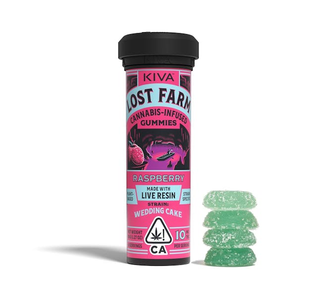 Photograph of product: Raspberry x Wedding Cake | Lost Farm | 100mg Gummy