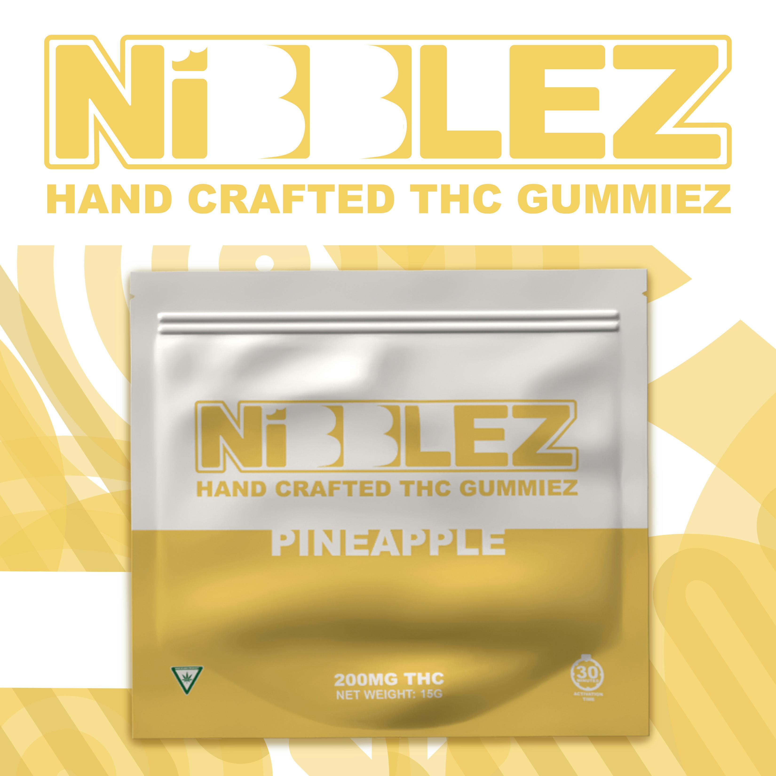 Photograph of product: Nibblez | Pineapple | 200mg Gummies | REC