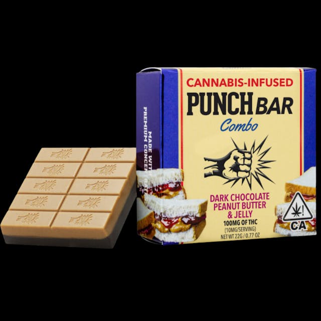 Photograph of product: Dark Chocolate Peanut Butter & Jelly 100mg Bar - 