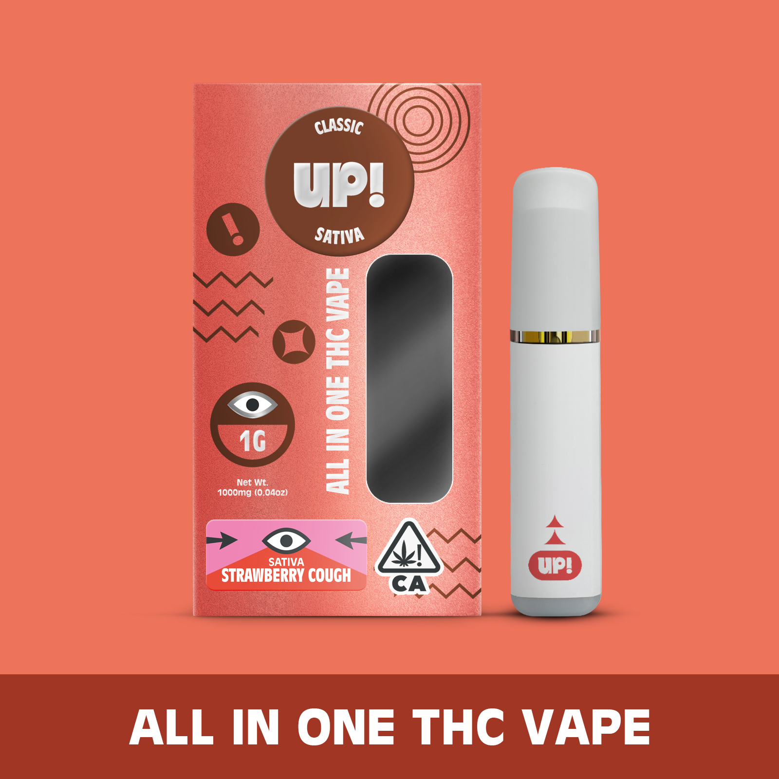 Photograph of product: UP! - Strawberry Cough (Oui'd) Classic All-In-One Vape