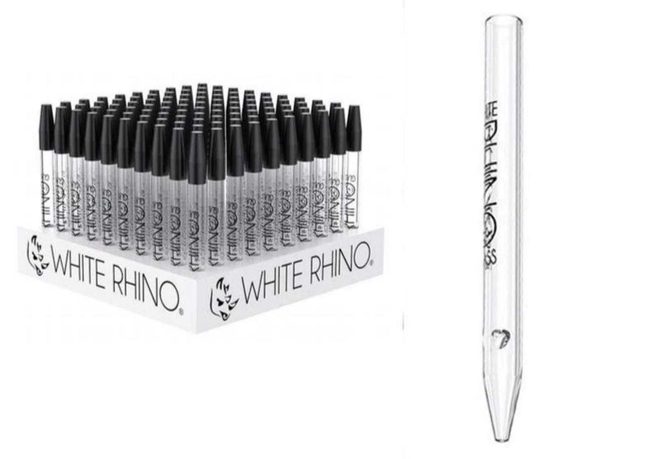 Photograph of product: White Rhino Dab Straw With Silicone Cap  5"