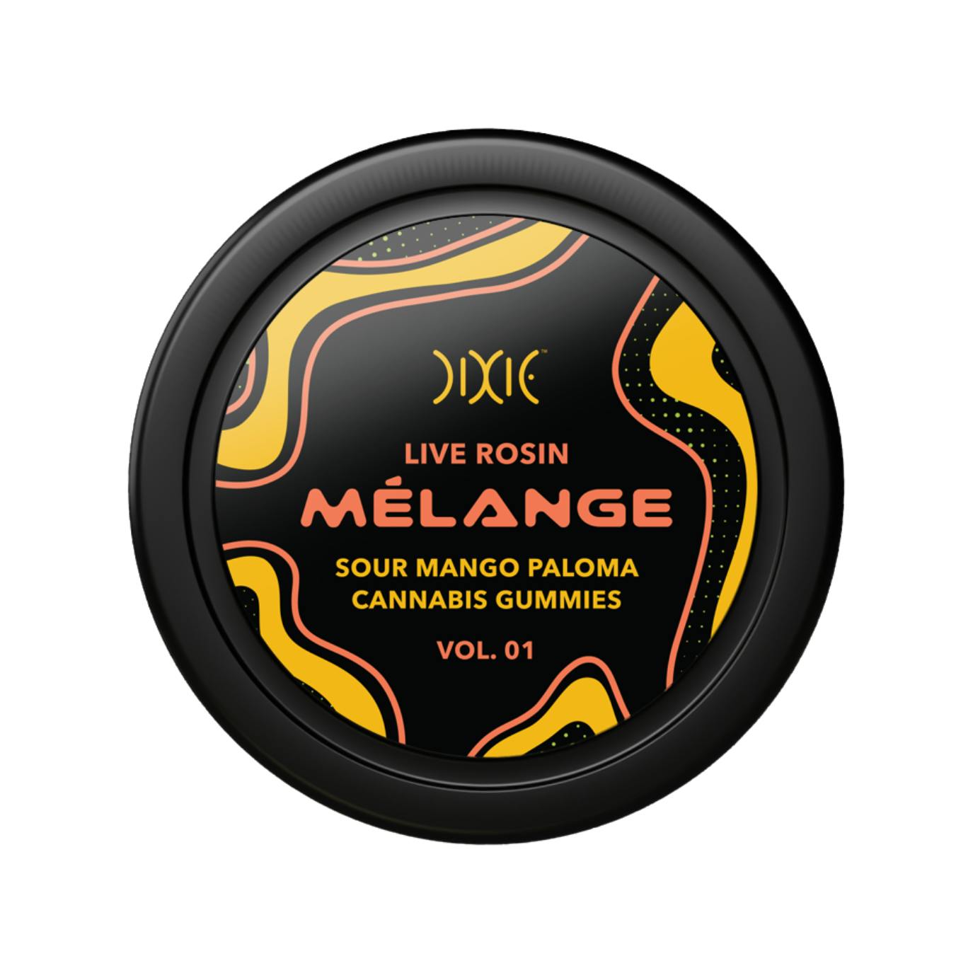 Photograph of product: DIXIE | MELANGE | SOUR MANGO PALOMA - LIVE ROSIN GUMMIES | 200MG TH-oui | HYBRID