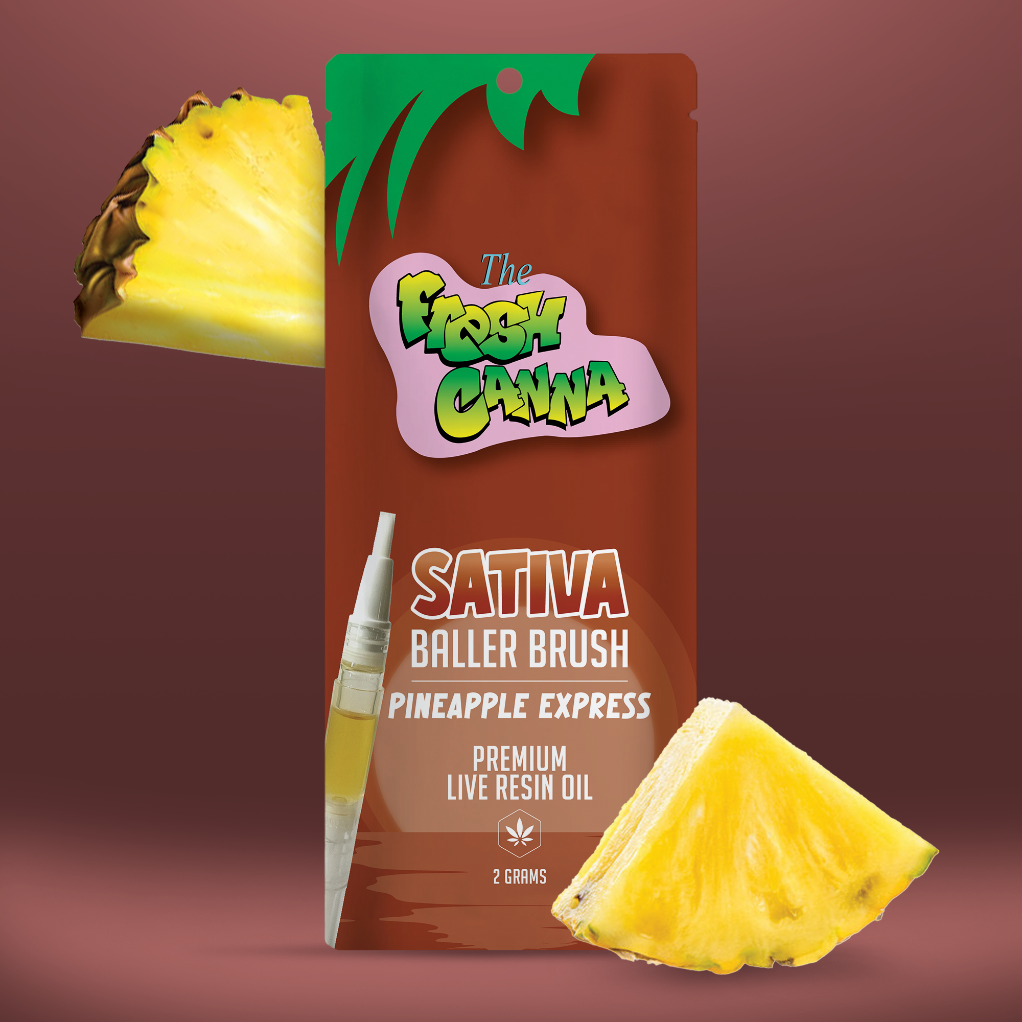 Photograph of product: Fresh Canna Live Resin Brush 2g Oui'd Pineapple Express