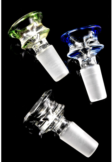 Photograph of product: CRCL | 14.5mm Male Colored Rim Green Glass On Glass Bowl (Bs870)