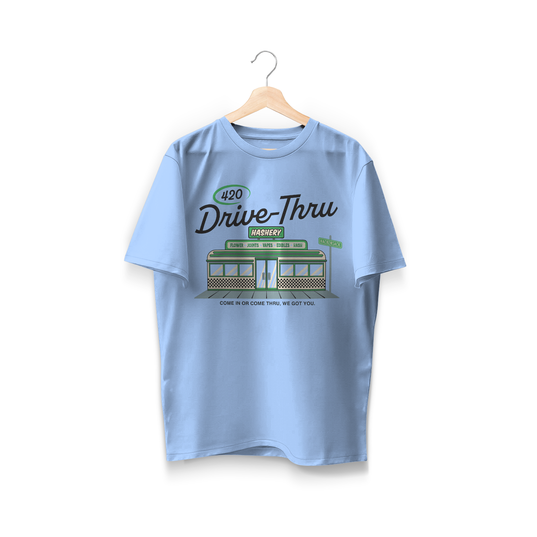 Photograph of Product: Hashery | T-Shirt | 420 Drive Thru (XS)