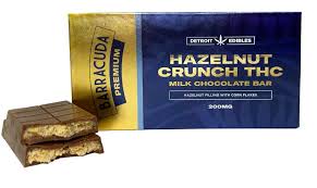 Photograph of product: Detroit Edibles | Hazelnut Crunch | Premium Barracuda Bar | 200mg