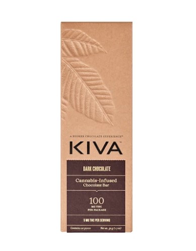 Photograph of product: Kiva | Dark Chocolate Bar | 100mg
