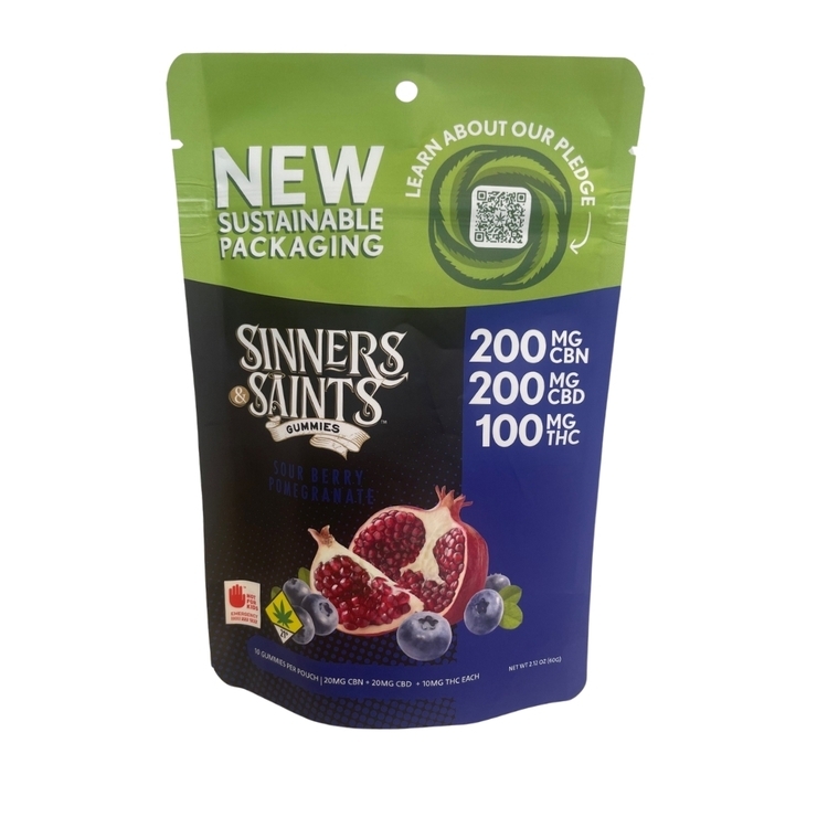 Photograph of product: 10pk Sour Berry Pomegranate 2:2:1 CBN:CBD:TH-oui eh