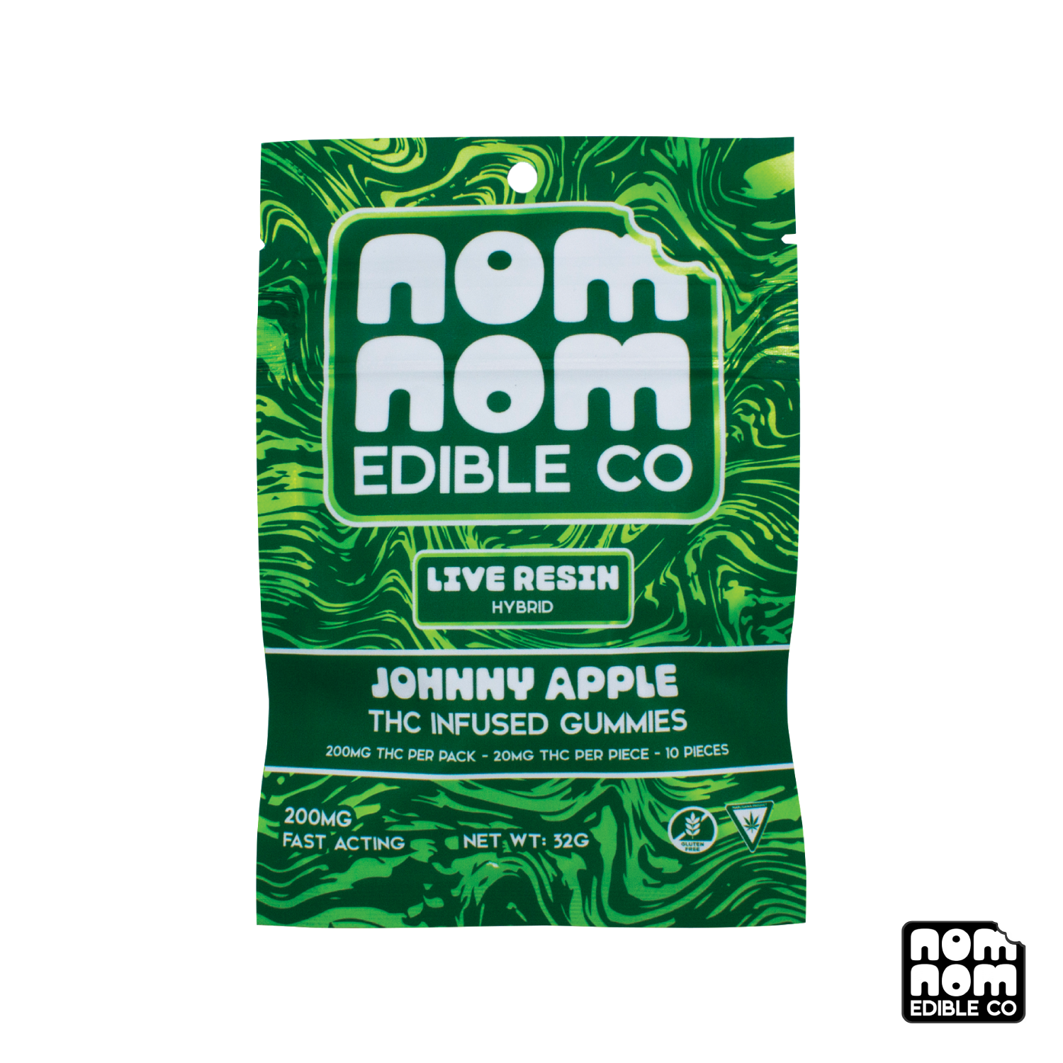 Photograph of product: Johnny Apple Live Resin Gummies | 200mg