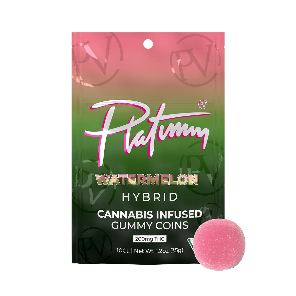 Photograph of product: Platinum Vape Gummies | Watermelon | 200mg | Gummies