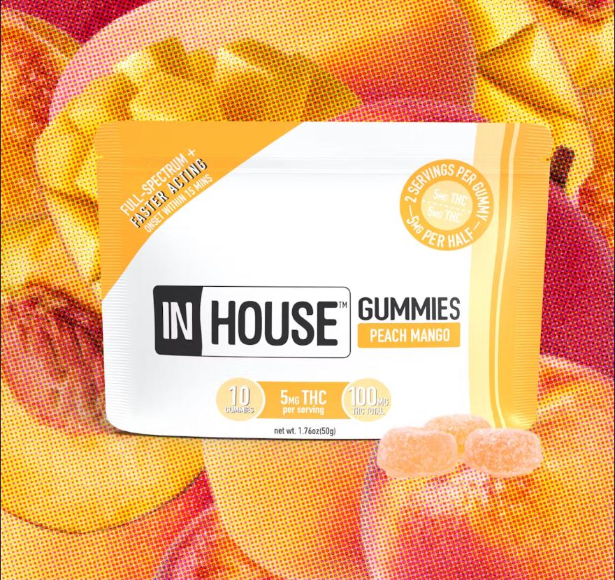 Photograph of product: In House Peach Mango (I) Gummies 5mg 10pk