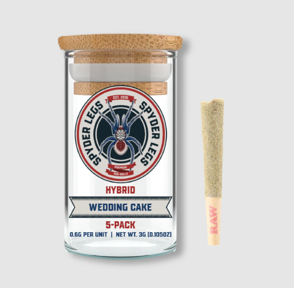 Photograph of product: Wedding Cake | 0.6g x 5pk | Infused | Spyder Legs