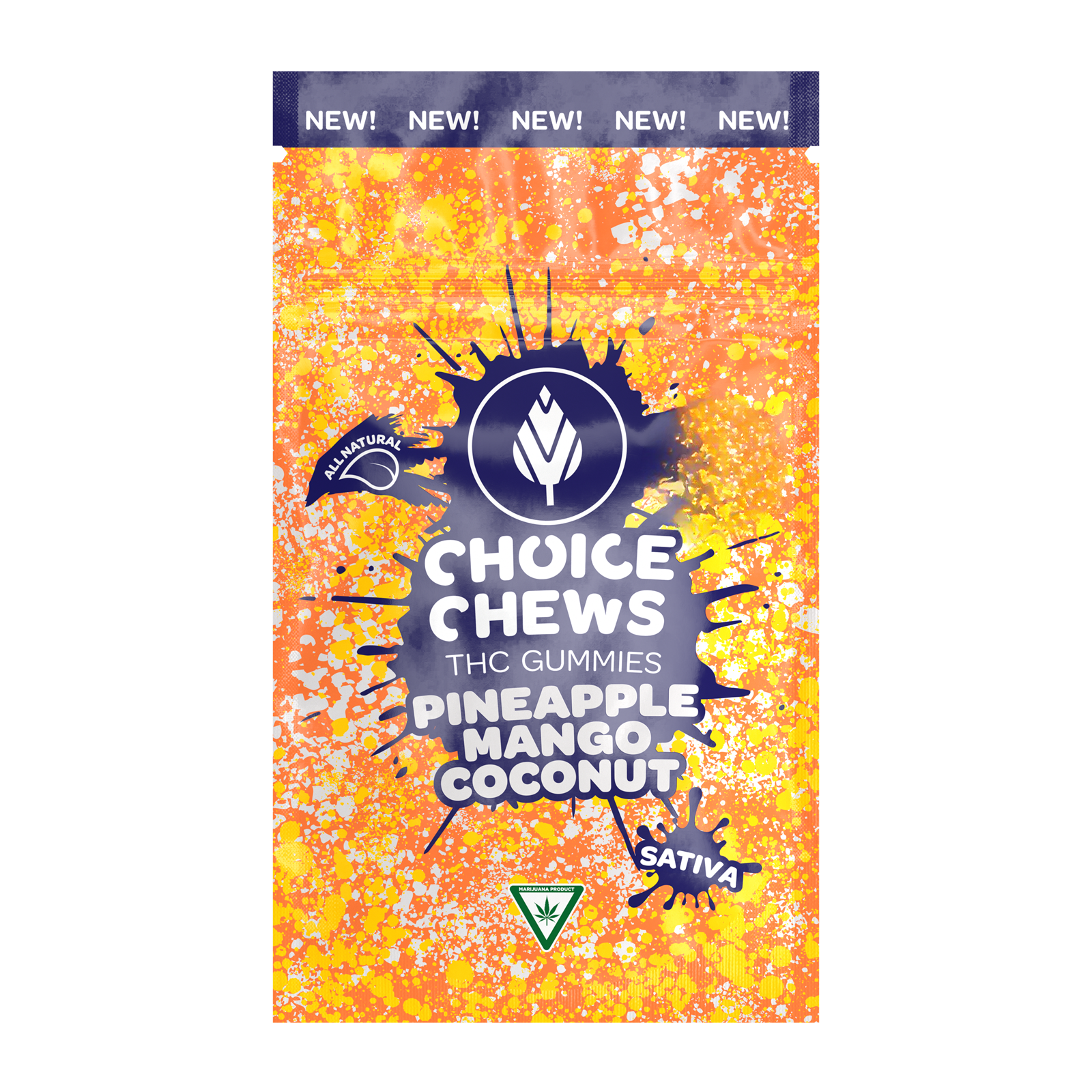 Photograph of product: CHOICE | PINEAPPLE MANGO COCONUT | Oui'd | GUMMIES 200MG | REC