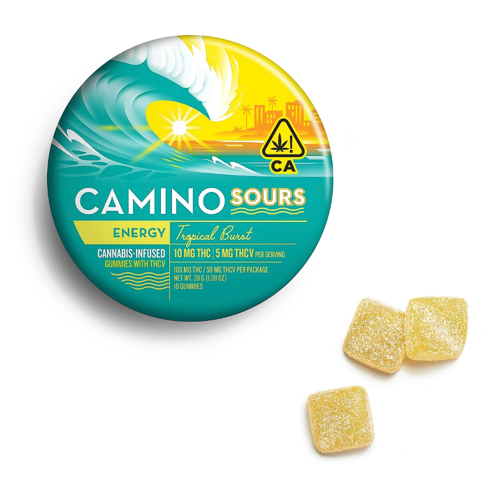 Photograph of product: TROPICAL BURST SOURS 2:1 THC:THCV 100MG GUMMIES