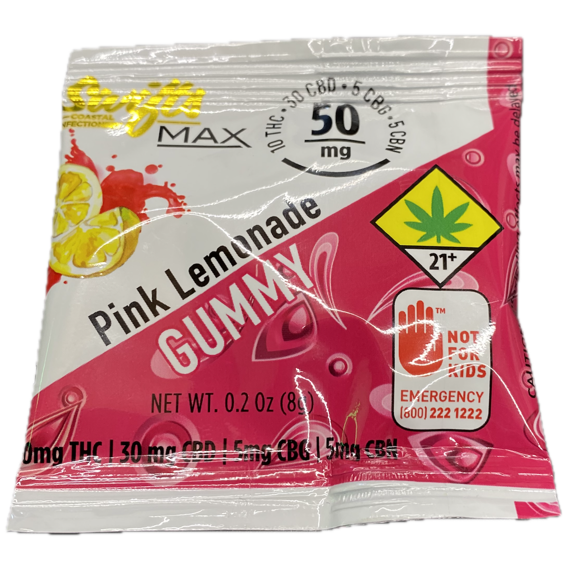 Photograph of product: Pink Lemonade CBD:TH-oui:CBG:CBN Gummy
