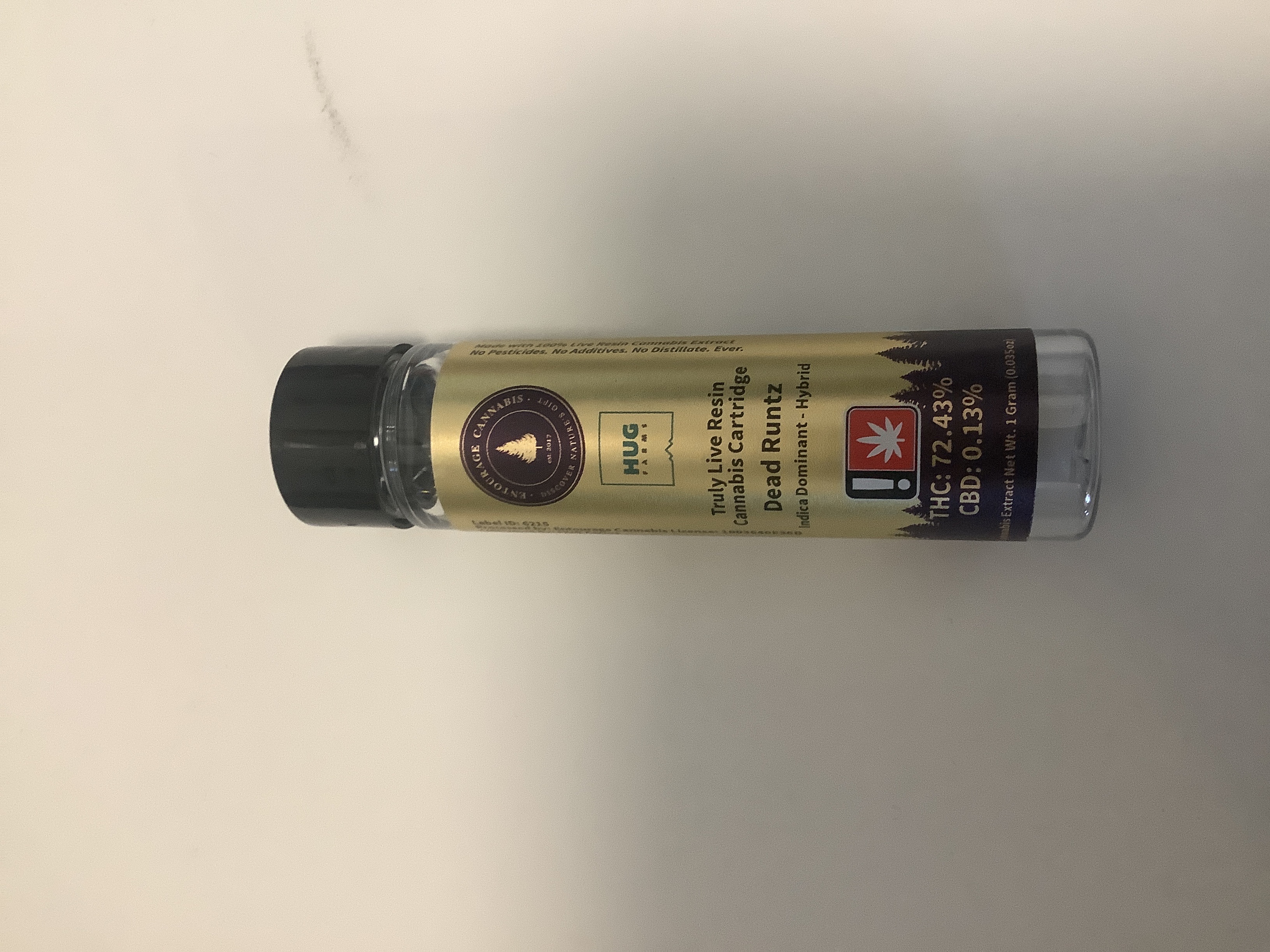 Photograph of product: Entourage Oui'd - DEAD RUNTZ - Live Resin Cartridge - (1g) - I