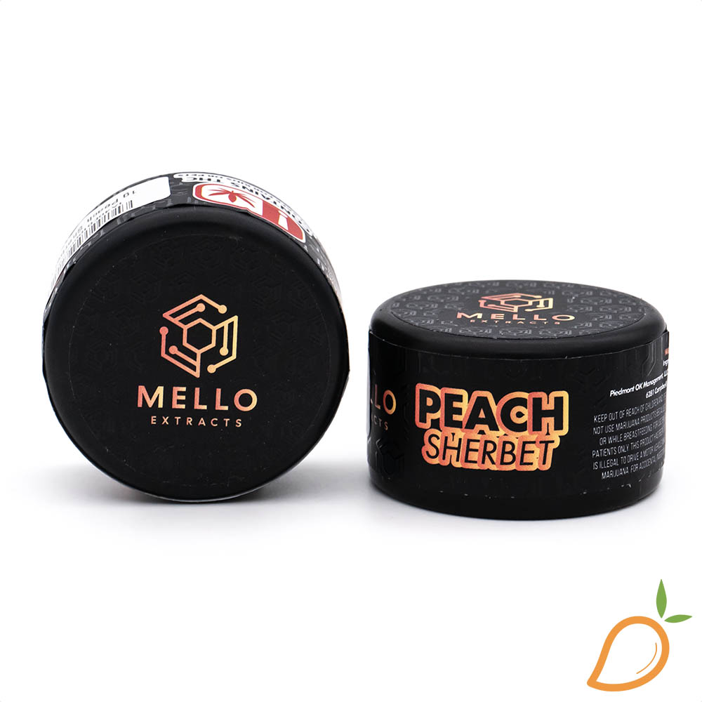 Photograph of Product: 1g Peach Sherbet Cured Resin Mello Extracts
