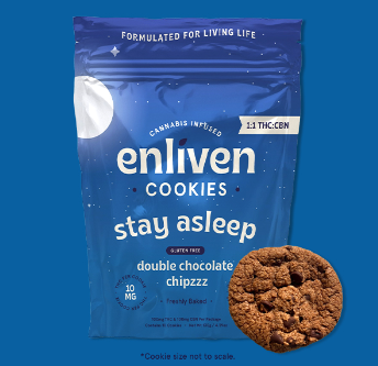 Photograph of product: Enliven 10mg Cookies - Double Chocolate Chipzzz 1:1