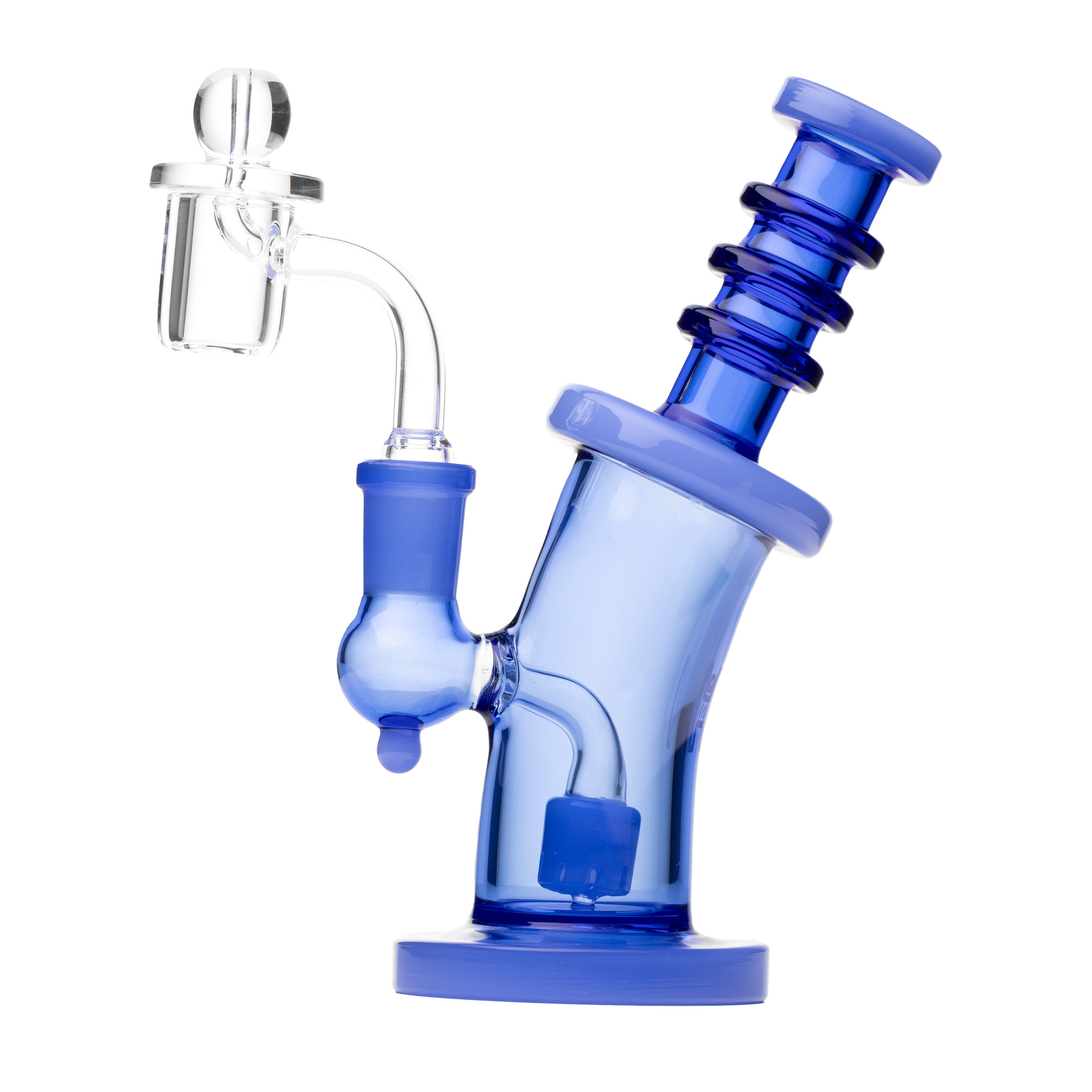 Photograph of product: 6.25" Bent Neck Dab Rig | Light Blue/Black