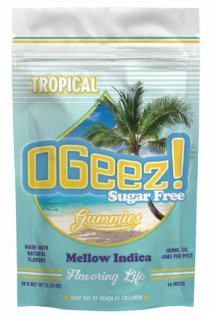 Photograph of product: 100mg - 10 Pack - Edibles - Sugar Free - Mellow Oui'd - OGeez - REC