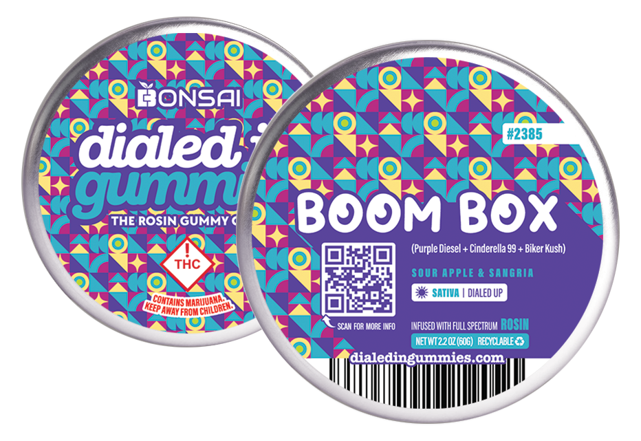 Photograph of product: Dialed In Boom Box (S) Gummies 100mg