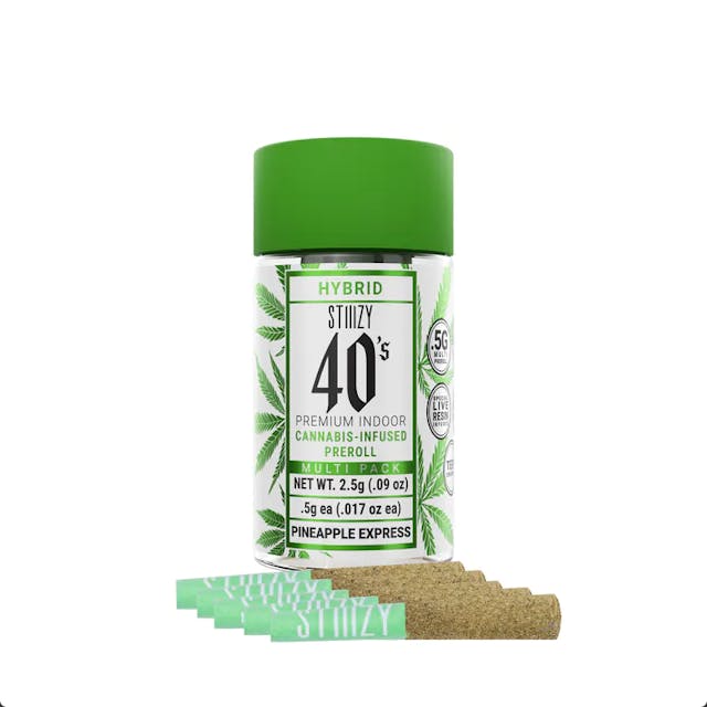Photograph of product: 2.5G Pre-Rolls Infused 40's Pineapple Express (5PK) - Pineapple Express